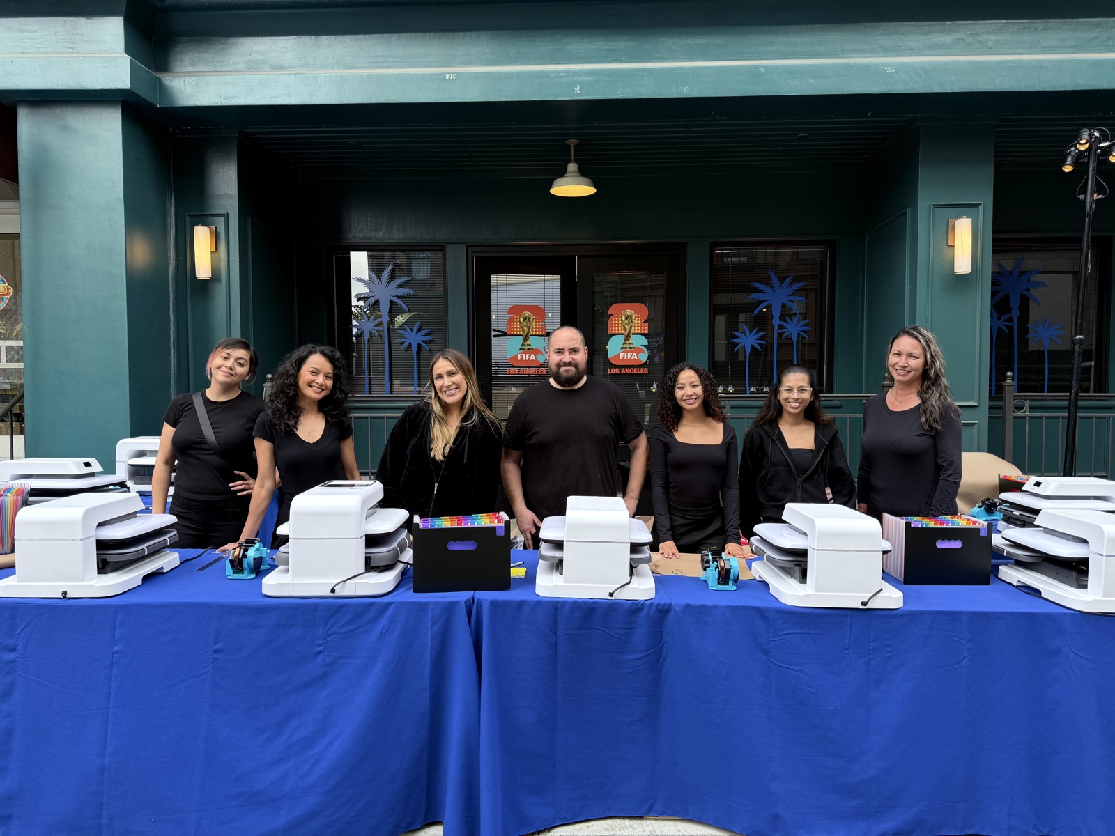 Heat press and DTF production table for Live Embroidery Services